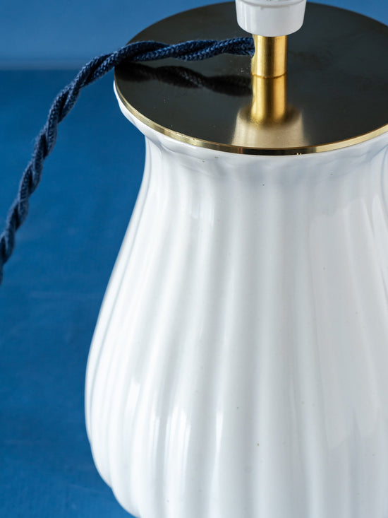 Hamptons Style Table Lamp from Vintage Royal Delft White—Haven