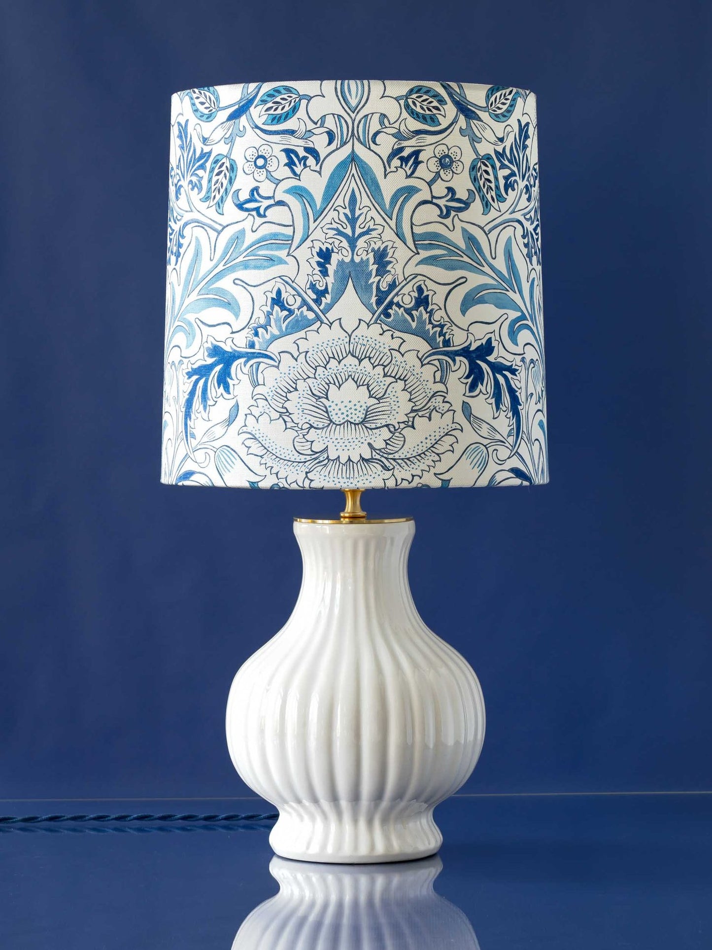 Hamptons Style Table Lamp from Vintage Royal Delft White—Severn