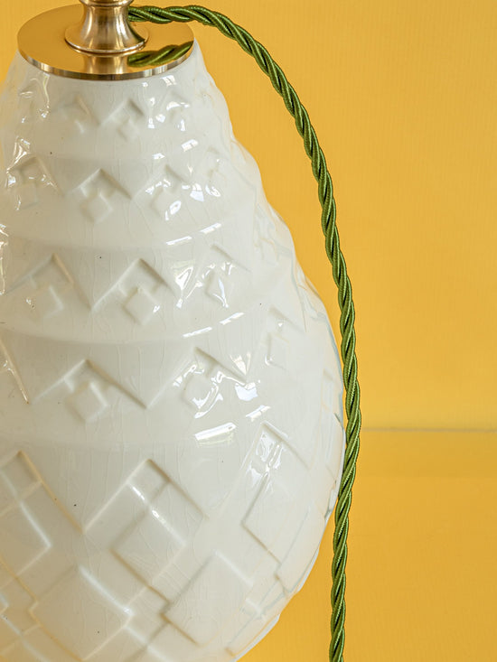 Table Lamp from Charles Catteau Vintage Boch Frères Keramis Pineapple Vase—Ananas